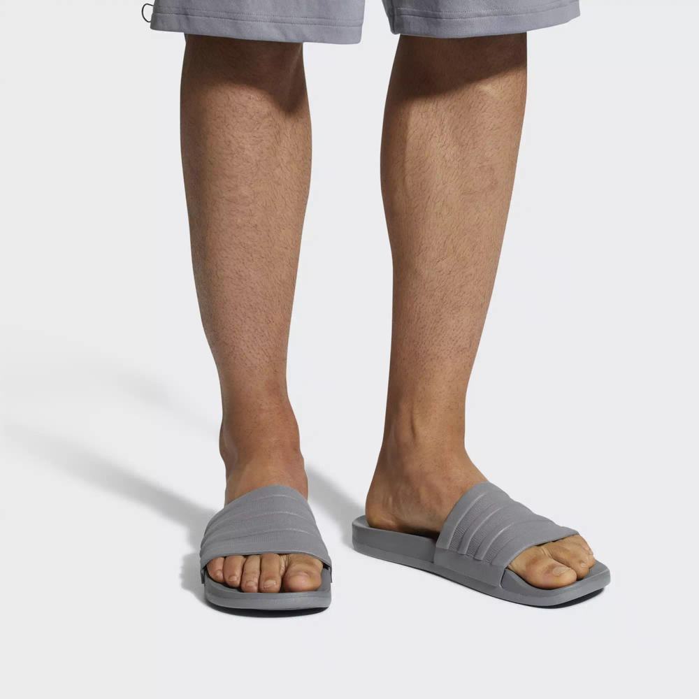 Adidas Adilette Cloudfoam Plus Mono Chanclas Grises Para Hombre (MX-40508)